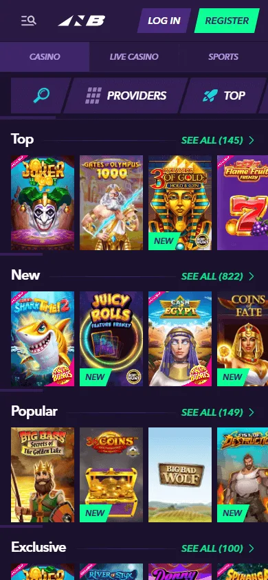 Naobet Casino games on a mobile phone
